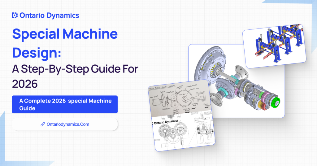 Special machine design guide with engineering CAD illustrations.