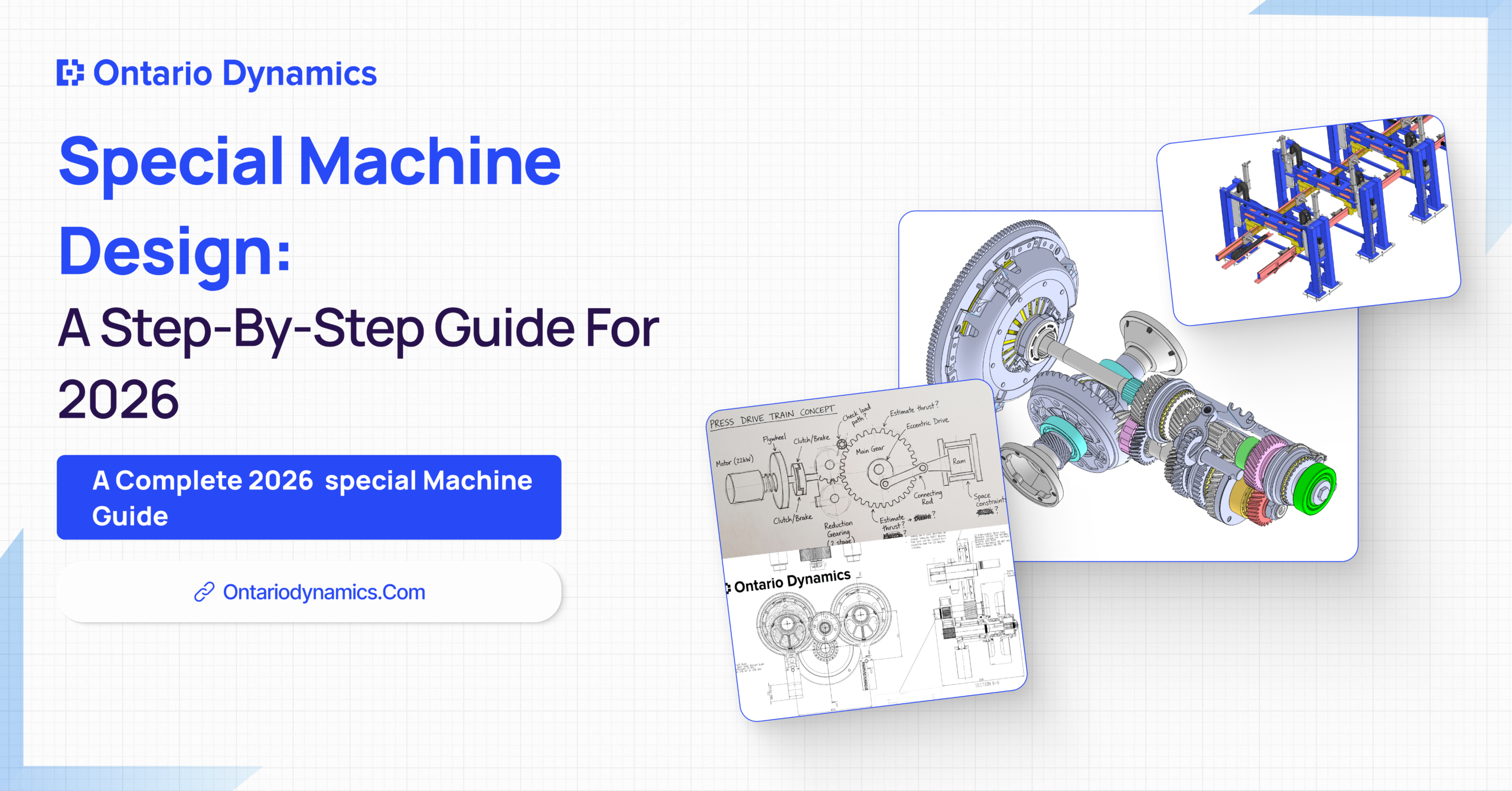 Special machine design guide with engineering CAD illustrations.